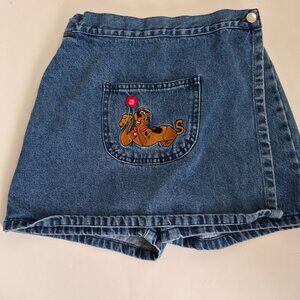 Vintage Cartoon Network Warner Bros Kid's 8 Blue Cotton Scooby Doo Denim Shorts